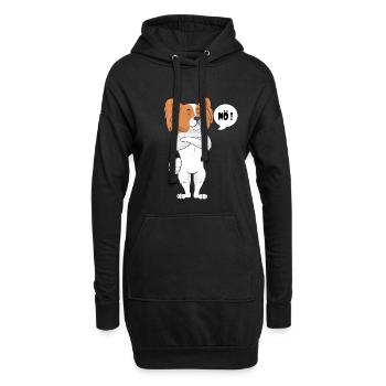 Papillon Hund - Papillon - Hoodie-Kleid - Schwarz - Vorne