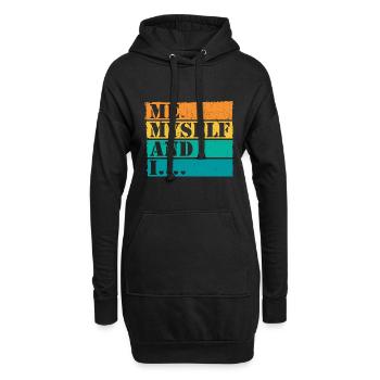 Moi moi-même et moi Retro Quote Statement - Sweat-shirt à capuche long Femme - noir - Devant