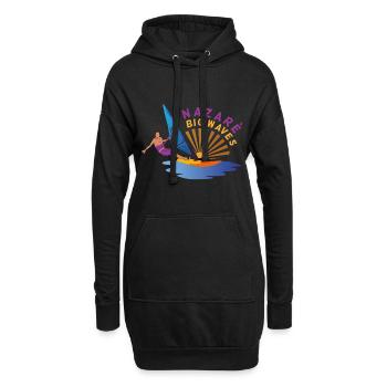 Nazare Portugal Big Waves Windsurfers - Sweat-shirt à capuche long Femme - noir - Devant