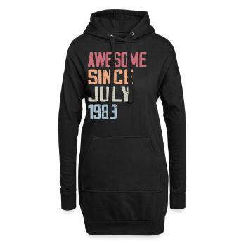Juillet 1989 Cadeau Anniversaire Juillet 1989 - Sweat-shirt à capuche long Femme - noir - Devant