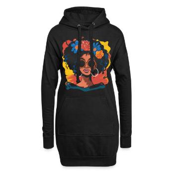 Afro-Américains Afrique - Sweat-shirt à capuche long Femme - noir - Devant