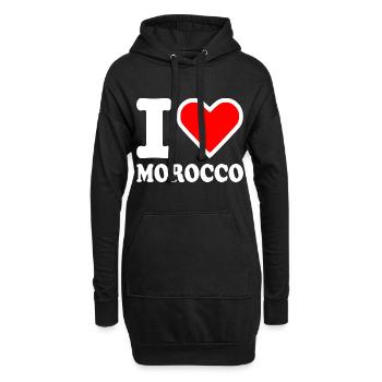 I love morocco - Sweat-shirt à capuche long Femme - noir - Devant