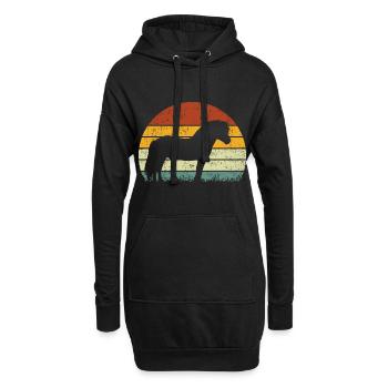 Fjordpferd Vintage Retro - Hoodie-Kleid - Schwarz - Vorne