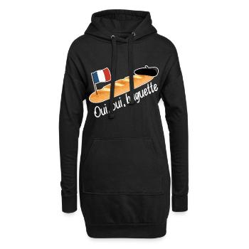 Oui Oui Baguette - Lustiges französisches Essen - Hoodie-Kleid - Schwarz - Vorne