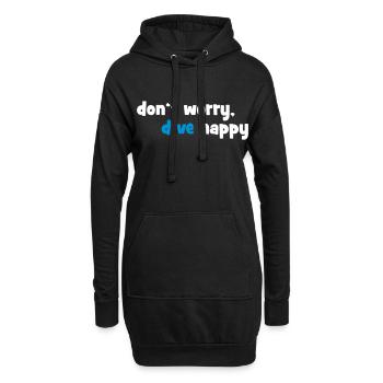 plonger - Sweat-shirt à capuche long Femme - noir - Devant