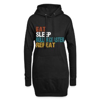 Achterbahn Roller Coaster Eat Sleep Repeat - Hoodie-Kleid - Schwarz - Vorne