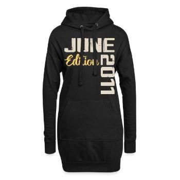 Né(e) en Juin 2011 Cadeau Juin 2011 Anniversaire - Sweat-shirt à capuche long Femme - noir - Devant