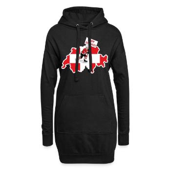 Équipe nationale de hockey sur glace Hopp Schwiiz - Sweat-shirt à capuche long Femme - noir - Devant