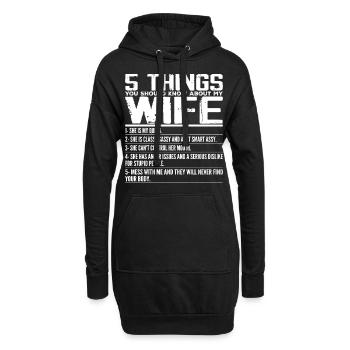 5 Things You Should Know About My Wife - Marriage - Sweat-shirt à capuche long Femme - noir - Devant