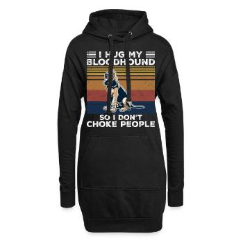 Ich umarme meinen Bluthund, damit ich die Leute nicht ersticke - Hoodie-Kleid - Schwarz - Vorne