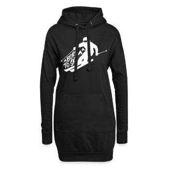 Born To Ski Skifahrer Skifahren Wintersport - Hoodie-Kleid - Schwarz - Vorne