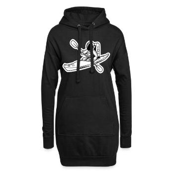 Kajak Astronaut Abenteuer Outdoor - Hoodie-Kleid - Schwarz - Vorne