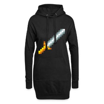 Retro 8-bit Pixel Schwert - Hoodie-Kleid - Schwarz - Vorne