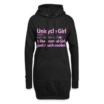 Unicycle Girl Circus Acrobat Clown Drôle Definitio - Sweat-shirt à capuche long Femme - noir - Devant