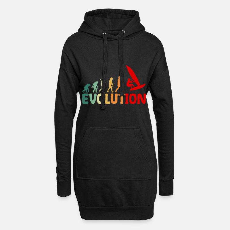 Windsurf Evolution Windsurf Vintage - Sweat-shirt à capuche long Femme - noir