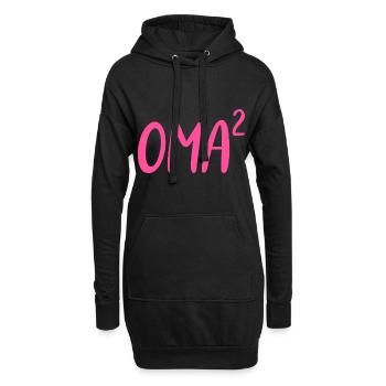 Oma Hoch 2 Zweifache von zwei 2 Enkelkindern Pink - Hoodie-Kleid - Schwarz - Vorne