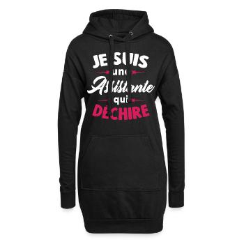 Je Suis Une Assistante Qui Déchire - Sweat-shirt à capuche long Femme - noir - Devant