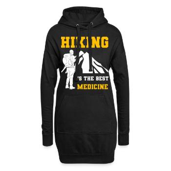 Lustiges Wandern Bergsteiger - Hoodie-Kleid - Schwarz - Vorne