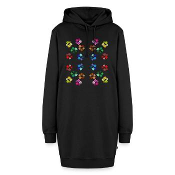 Blumenmuster Blumenranke blühende Blume floral - Hoodie-Kleid - Schwarz - Vorne