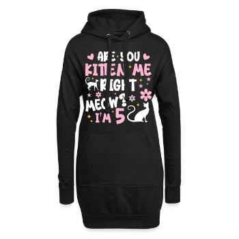 J'ai 5 ans | Cadeau Anniversaire 5 ans Meow Cadeau - Sweat-shirt à capuche long Femme - noir - Devant