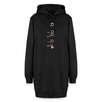 CSB010.1 - Sweat-shirt à capuche long Femme - noir - Devant