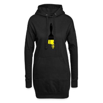 Tropf Pinsel - Hoodie-Kleid - Schwarz - Vorne