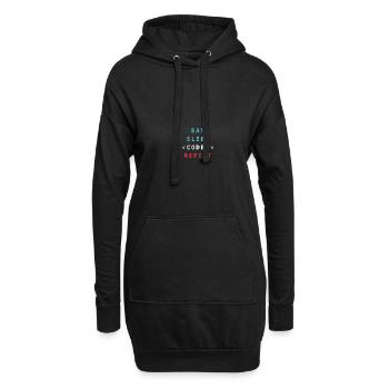 Coding IT Geek - Eat Sleep Code Repeat Programming - Hoodie-Kleid - Schwarz - Vorne