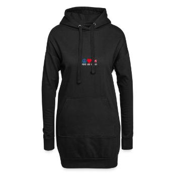 Peace Love America US Flag Independence - Hoodie-Kleid - Schwarz - Vorne
