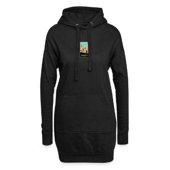 Emblematische Klippen der Algarve: Originalansicht - Hoodie-Kleid - Schwarz - Vorne