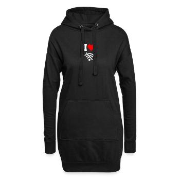 I love Offline - Digital Detox ohne Wifi wlan - Hoodie-Kleid - Schwarz - Vorne