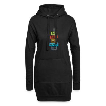 Eat Sleep Fade Repeat - Hoodie-Kleid - Schwarz - Vorne