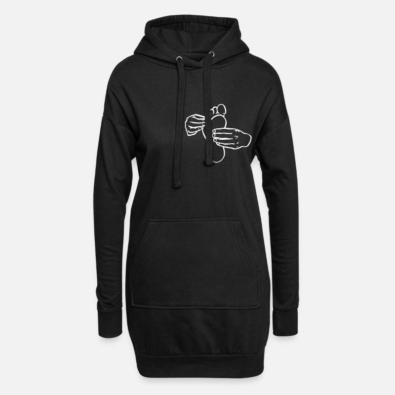 Fußpflege - Hoodie-Kleid - Schwarz