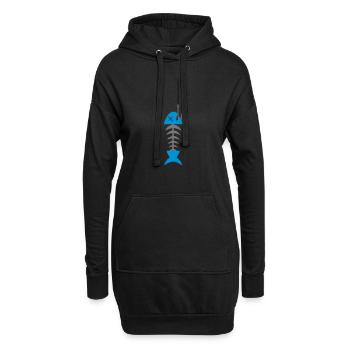 Poissons poissons des pêcheurs de poissons crâne s - Sweat-shirt à capuche long Femme - noir - Devant
