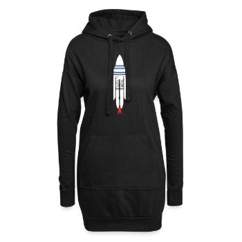 Vecteur de vol spatial spatial de fusée spatiale - Sweat-shirt à capuche long Femme - noir - Devant