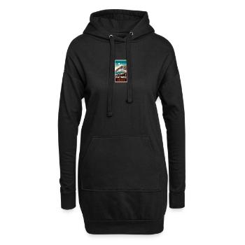 Patmos Griechenland Vintage Urlaub Design - Hoodie-Kleid - Schwarz - Vorne