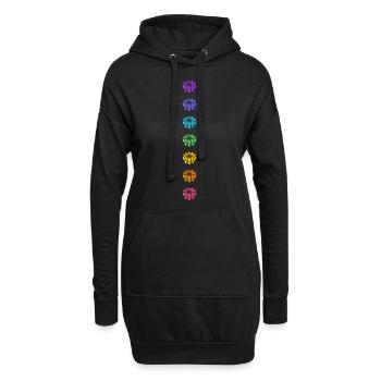 Lotus Chakra Yoga Meditation Festival Regenbogen - Hoodie-Kleid - Schwarz - Vorne