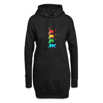 Chat mignon - Chat amoureux de chats T-shirt - Sweat-shirt à capuche long Femme - noir - Devant