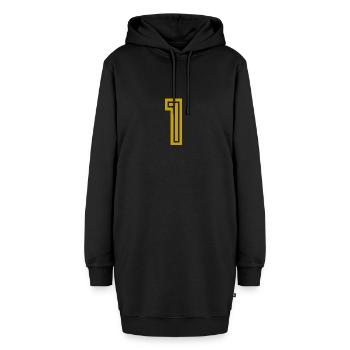 1. 1 AN. 1er ANNIVERSAIRE. ANNIVERSAIRE 1 AN - Sweat-shirt à capuche long Femme - noir - Devant