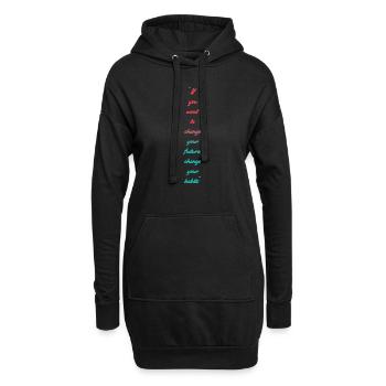 Change your habits - Hoodie-Kleid - Schwarz - Vorne