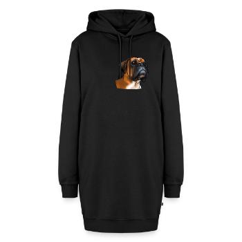 Boxer Hundekopf - Hoodie-Kleid - Schwarz - Vorne