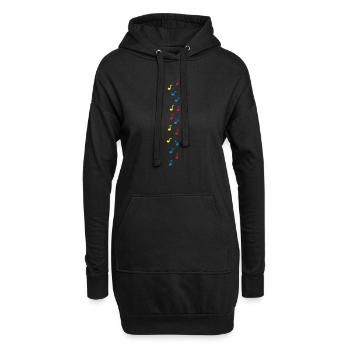 Krawattenmotiv Musik 3farbig - Sweat-shirt à capuche long Femme - noir - Devant