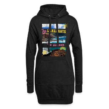 Lanzarote Sommer Sonne Strand Meer Palmen Urlaub - Hoodie-Kleid - Schwarz - Vorne