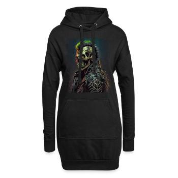 Horror Punk Zombie Skull - Hoodie-Kleid - Schwarz - Vorne