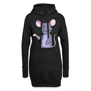 Ratte Haustier | Nagetiere Tiere Ratten Geschenke - Hoodie-Kleid - Schwarz - Vorne
