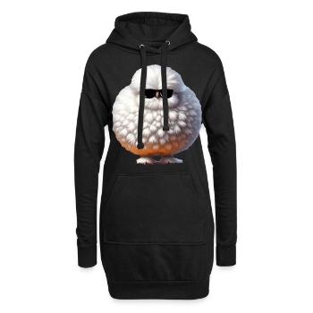 Silkie Poulet Silkie Oiseau Silkies Poulets moelleux - Sweat-shirt à capuche long Femme - noir - Devant