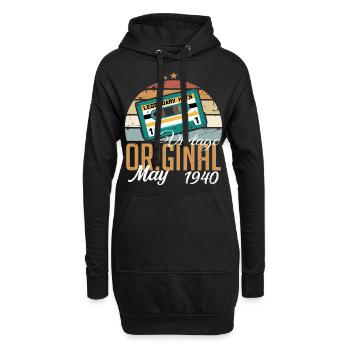 Mai 1940 Geburtstagsgeschenk 1940 Mai - 1940 Mai - Hoodie-Kleid - Schwarz - Vorne