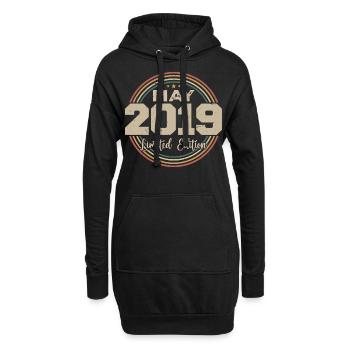 Mai 2019 Vintage Nées En Mai 2019 Anniversaire - Sweat-shirt à capuche long Femme - noir - Devant