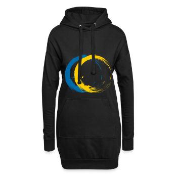 Kreis Bürste Flagge Schwedens Urlaub Reise - Hoodie-Kleid - Schwarz - Vorne