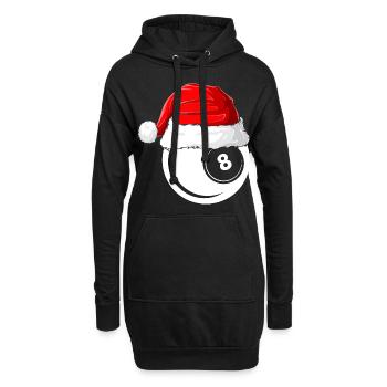 Xmas Weihnachtsmütze Weihnachts Billard - Hoodie-Kleid - Schwarz - Vorne