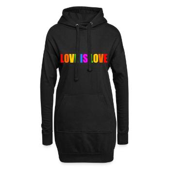 Love is love - Hoodie-Kleid - Schwarz - Vorne